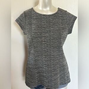 Tahari Black and White Textured Blouse